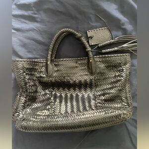 Ralph Lauren Black Braided Leather Tote